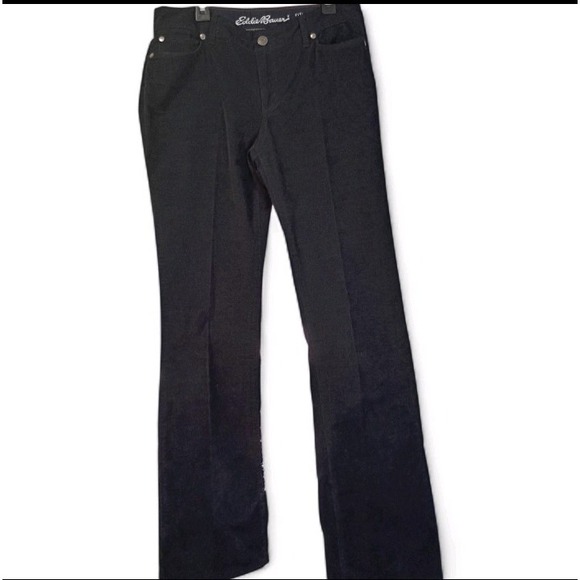 Gallagher Denim - Eddie Bauer Corduroy Black Women's Navy Size 4 Pants Stretch Zip Button Pockets‎
